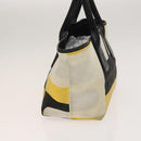 BALLY Hand Bag Canvas 2Set Beige Blue yellow Auth bs26441-4