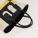 BALLY Hand Bag Canvas 2Set Beige Blue yellow Auth bs26441-5