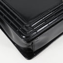 CHANEL Chain Boy Chanel Shoulder Bag Leather Black Silver CC Auth bs26444A-10