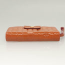 CHANEL Choco Bar Wallet Enamel Orange Gold CC Auth bs26445-16
