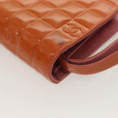 CHANEL Choco Bar Wallet Enamel Orange Gold CC Auth bs26445-19