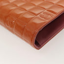 CHANEL Choco Bar Wallet Enamel Orange Gold CC Auth bs26445-21