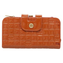 CHANEL Choco Bar Wallet Enamel Orange Gold CC Auth bs26445-13