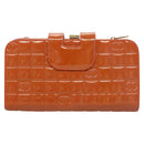 CHANEL Choco Bar Wallet Enamel Orange Gold CC Auth bs26445-2