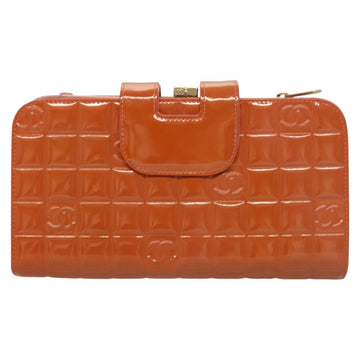 CHANEL Choco Bar Wallet Enamel Orange Gold CC Auth bs26445 - 0