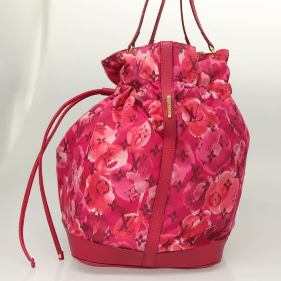 LOUIS VUITTON Ikat Flower Noe full MM Shoulder Bag Nylon Red M94313 Auth bs26475