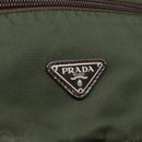 PRADA Shoulder Bag Nylon Khaki Silver Auth bs26478-14