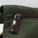 PRADA Shoulder Bag Nylon Khaki Silver Auth bs26478-15