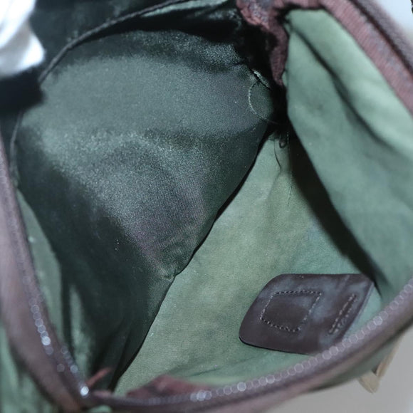 PRADA Shoulder Bag Nylon Khaki Silver Auth bs26478