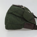 PRADA Shoulder Bag Nylon Khaki Silver Auth bs26478-4