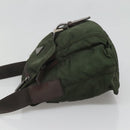 PRADA Shoulder Bag Nylon Khaki Silver Auth bs26478-5