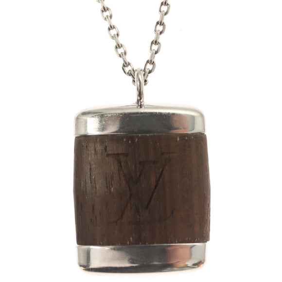 LOUIS VUITTON Pandantif Bois Necklace metal Brown M65372 LV Auth bs26495
