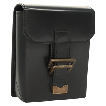 LOUIS VUITTON Pister Shoulder Bag Leather Black M92222 LV Auth bs26496