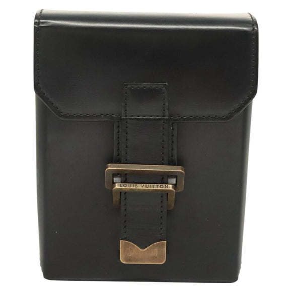 LOUIS VUITTON Pister Shoulder Bag Leather Black M92222 LV Auth bs26496