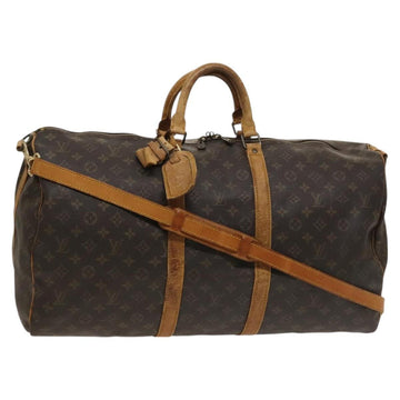 LOUIS VUITTON Monogram Keepall Bandouliere 55 Boston Bag M41414 LV Auth bs26511