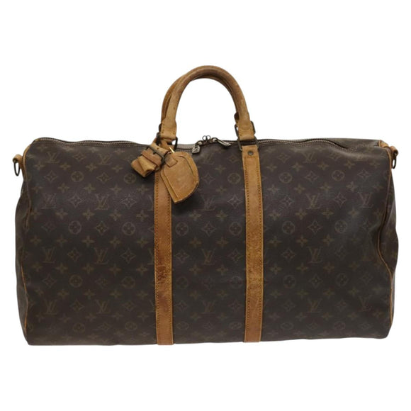 LOUIS VUITTON Monogram Keepall Bandouliere 55 Boston Bag M41414 LV Auth bs26511