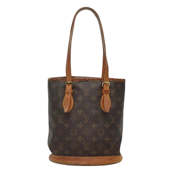 LOUIS VUITTON Monogram Bucket PM Shoulder Bag M42238 LV Auth bs26533