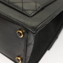 CHANEL Matelasse  Chain Shoulder Bag Lamb Skin Black Gold CC Auth bs26549-16