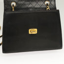 CHANEL Matelasse  Chain Shoulder Bag Lamb Skin Black Gold CC Auth bs26549-18