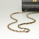 CHANEL Matelasse  Chain Shoulder Bag Lamb Skin Black Gold CC Auth bs26549-7