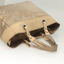CHANEL Paris Biarritz MM Tote Bag Coated Canvas Beige Silver CC Auth bs26552-10