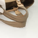 CHANEL Paris Biarritz MM Tote Bag Coated Canvas Beige Silver CC Auth bs26552-12