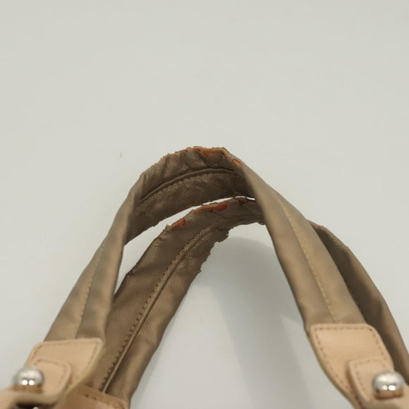 CHANEL Paris Biarritz MM Tote Bag Coated Canvas Beige Silver CC Auth bs26552