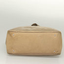 CHANEL Paris Biarritz MM Tote Bag Coated Canvas Beige Silver CC Auth bs26552-14