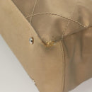 CHANEL Paris Biarritz MM Tote Bag Coated Canvas Beige Silver CC Auth bs26552-16