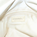 CHANEL Paris Biarritz MM Tote Bag Coated Canvas Beige Silver CC Auth bs26552-21