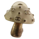 CHANEL Mushroom COCO Mark Earring metal White CC Auth bs26554-2