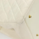 CHANEL Matelasse Chain Hand Bag Caviar Skin White Gold CC Auth bs26565-12