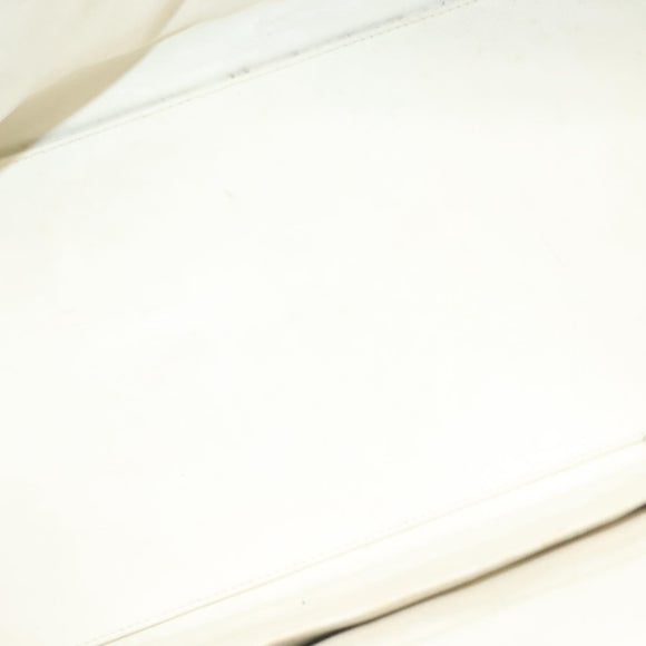 CHANEL Matelasse Chain Hand Bag Caviar Skin White Gold CC Auth bs26565