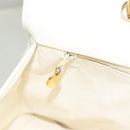 CHANEL Matelasse Chain Hand Bag Caviar Skin White Gold CC Auth bs26565-18