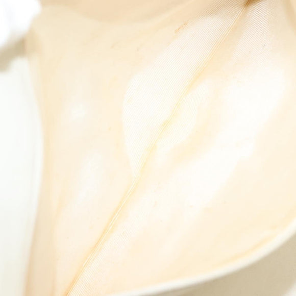 CHANEL Matelasse Chain Hand Bag Caviar Skin White Gold CC Auth bs26565