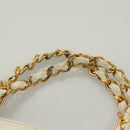 CHANEL Matelasse Chain Hand Bag Caviar Skin White Gold CC Auth bs26565-8