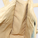 CHANEL Tote Bag Nylon Beige Gold CC Auth bs26566-17