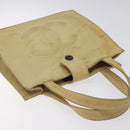 CHANEL Tote Bag Nylon Beige Gold CC Auth bs26566-6