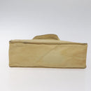 CHANEL Tote Bag Nylon Beige Gold CC Auth bs26566-5