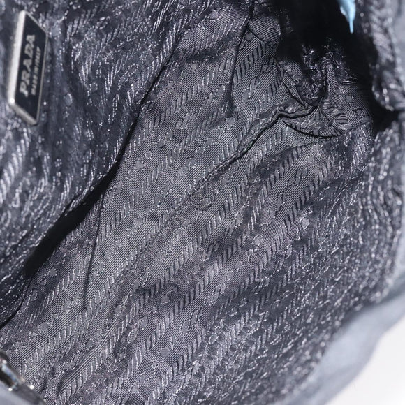 PRADA Mini Tote Bag Nylon Black Silver Auth bs26580