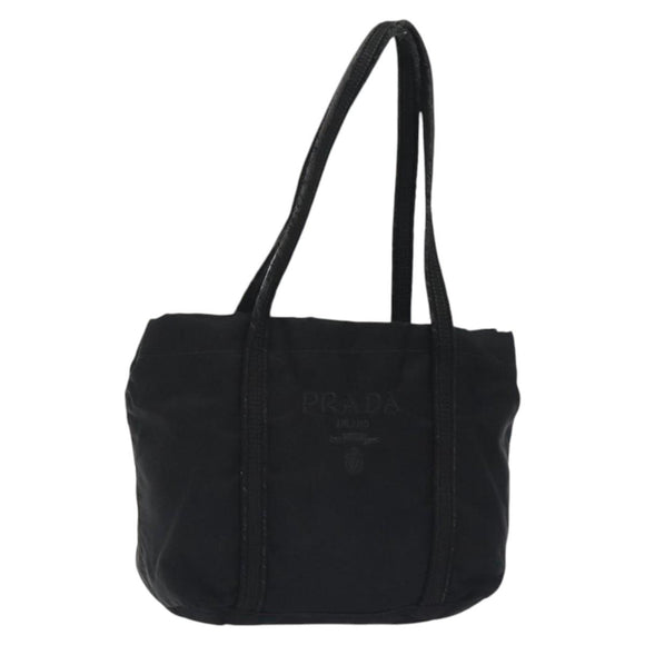 PRADA Mini Tote Bag Nylon Black Silver Auth bs26580