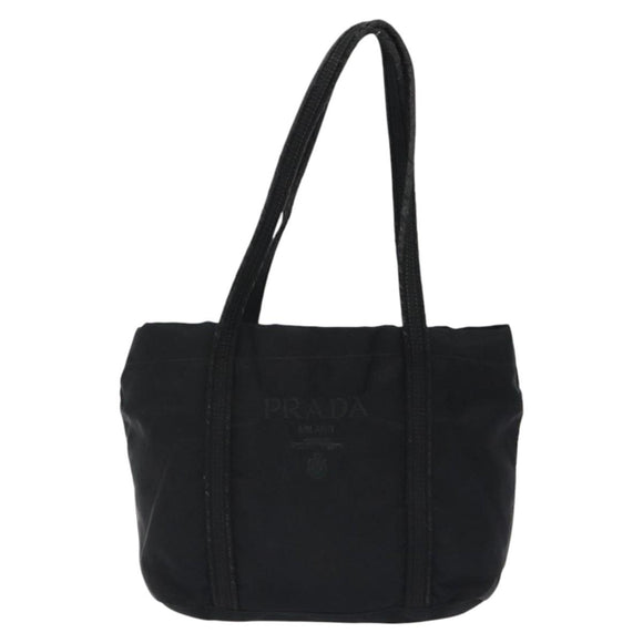 PRADA Mini Tote Bag Nylon Black Silver Auth bs26580