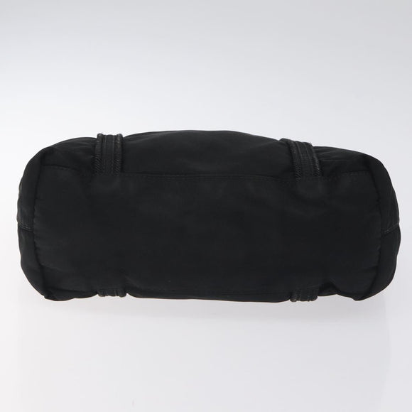 PRADA Mini Tote Bag Nylon Black Silver Auth bs26580