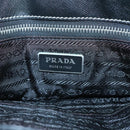 PRADA Chain Tote Bag Nylon Leather Beige Silver Auth bs26581-17
