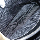 PRADA Chain Tote Bag Nylon Leather Beige Silver Auth bs26581-23