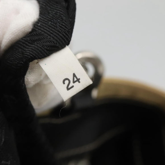 PRADA Chain Tote Bag Nylon Leather Beige Silver Auth bs26581