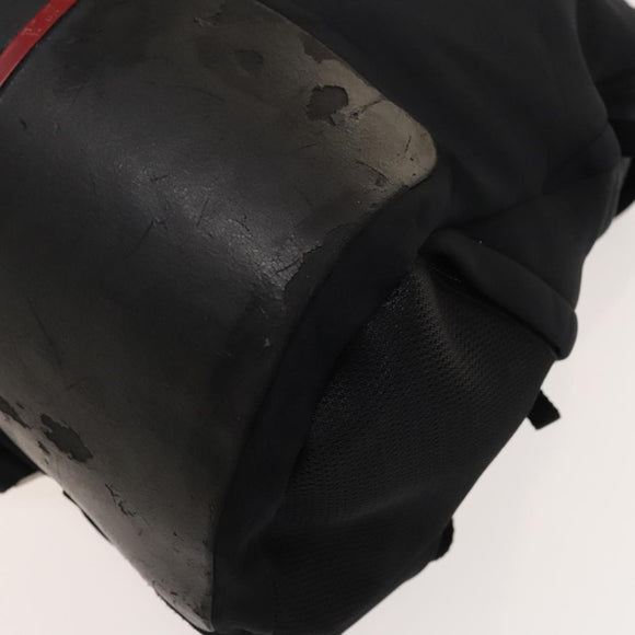 PRADA Sports Backpack Cotton Black Silver Auth bs26584
