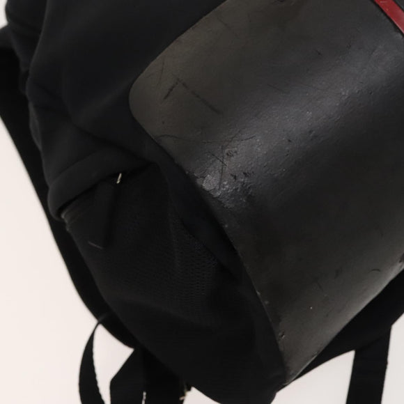 PRADA Sports Backpack Cotton Black Silver Auth bs26584