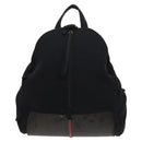 PRADA Sports Backpack Cotton Black Silver Auth bs26584-13
