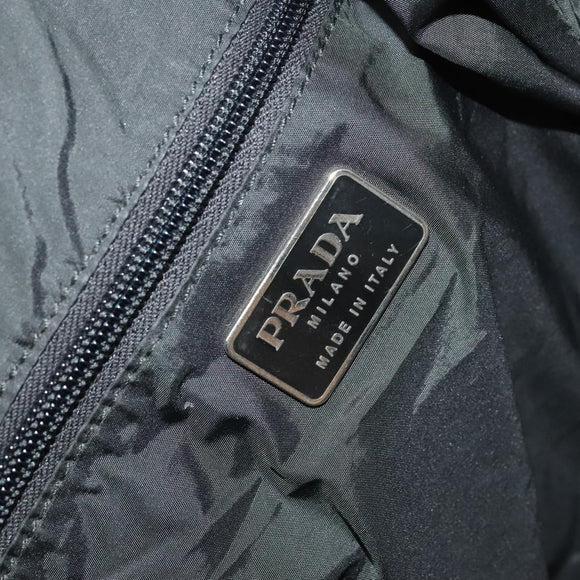 PRADA Sports Backpack Cotton Black Silver Auth bs26584